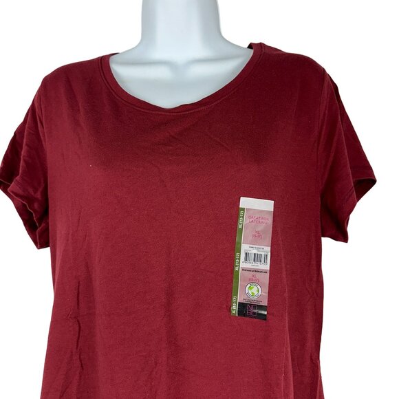 Short Sleeve Tee Womens Rich Red XL 15 17 Eco Friendly Blend - Picture 2 of 7